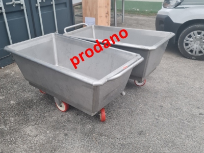 Inox voziček za razsoljevanje mesa 350 lit.